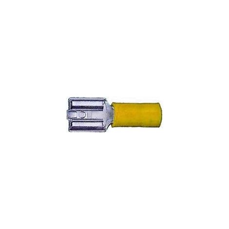 Fiches plates femelles pré-isolées PVC - Jaune - 6,3 x 0,8 - 4 - 6