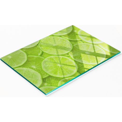 Tabla de cocina decorativa de vidrio templado para picar lima 80x52 cm (1/5)