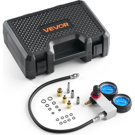 VEVOR Testeur de Compression pour Moteurs, Kit Compressiometre Plage 0-6,9 bars, pour Controle de Pression et Test de Taux de Fuite Auto Moto, Kit de Test deEtancheite de Cylindre avec 4 Adaptateurs (1/5)
