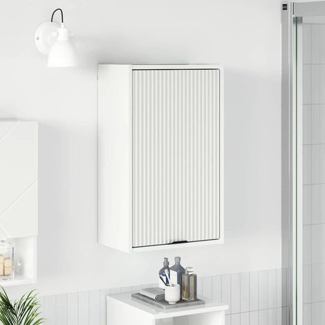 Badezimmerschrank Wandmontiert Hochglanz Weiß 39 x 23,5 x 65 cm