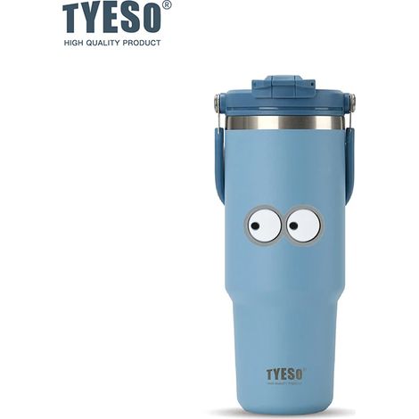 (900ML) Grande tasse thermos en acier inoxydable avec poignée, convient aux boissons chaudes et froides.