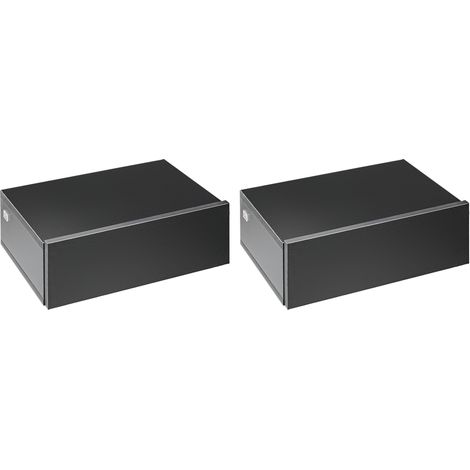 Tables de chevet suspendues murales 1 tiroir design moderne lot de 2 noir 40x30x15 cm