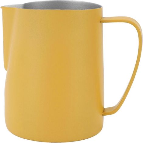 Pichet à mousser le lait en acier inoxydable 306, 700 ml, ouverture plate, bec verseur profilé, tasse à mousser le lait pour Co