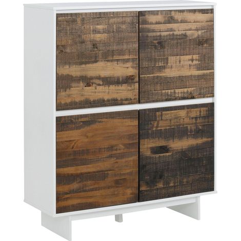 MorganMeuble sous vasque avec 1 tiroir + 1 rabat en aggloméré blanc 80 cm (1/4)