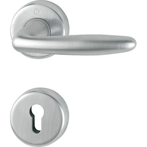 Poignée de porte hoppe roissy satin laiton mat chrome