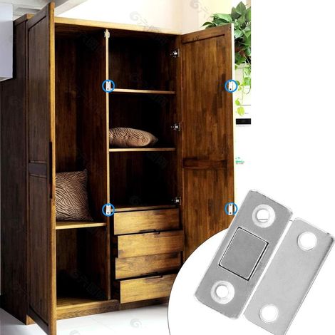 Loquet de porte FTVOGUE en acier inoxydable, ferme-porte placard (1/5)