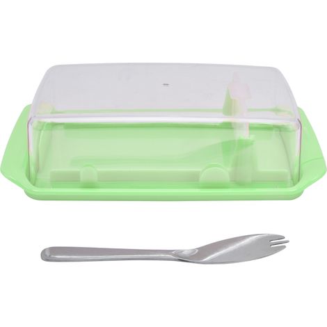 Boîte à beurre rectangulaire à découper, boîte de conservation multifonctionnelle pour la fraîcheur, idéale pour la maison, la cuisine et les restaurants (verte) (1/5)
