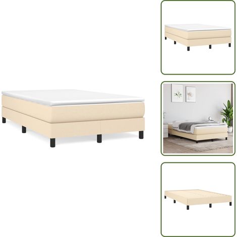 Letto con molle insacchettate - vidaXL Giroletto a Molle con Materasso Crema 120x190 cm in Tessuto - Letto con schiuma
