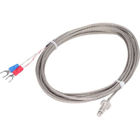 Thermocouple de 3 mètres, vis M6, capteur de température 0 °C à 400 °C, pour les industries du plastique, du textile et de l'agroalimentaire. (1/5)