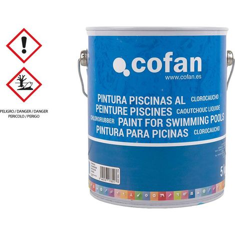 COFAN pintura piscinas clorocaucho (azul 5 kg) , Pintura para piscinas fabricada en base de resinas clorocaucho de alta calidad que proporcionan una mayor resistencia y durabilidad (1/4)