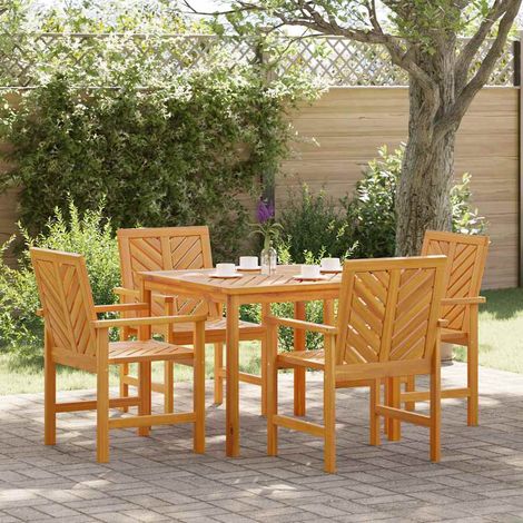 vidaXL Garten Essgruppe 5 Stk. Braun Massivholz Akazie (1/5)