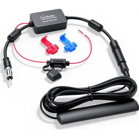 Antenne Voiture avec Amplificateur de Signal, Adaptateur Antenne Autoradio FM, Amplificateur Audio Voiture 12V/24V pour Poste Radio Voiture – Compatible avec Camions SUV Bateaux (1/5)