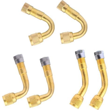 6 Stück Ventilverlängerung, Ventil Verlängerung, Professionell Ventilverlängerung Adapter, 45 Grad, 90 Grad, 135 Grad Reifen Ventil Verlängerung für Auto LKW Motorrad Fahrrad Roller (1/5)