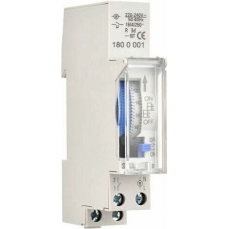 24-Hour Mechanical Timer 15 min Rail Mount Timer Built-in Battery, SUL180a AC220-240V (1/5)