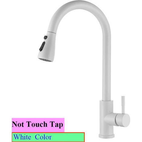 (Non tactile-blanc-G1/2) Robinet mitigeur de cuisine tactile Shenducs - Amélioration de l'habitat - Robinet d'eau chaude et froide extractible - Robinet de cuisine tactile à capteur sensible (1/5)