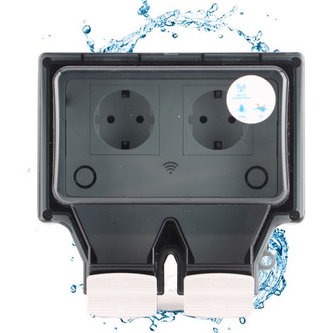 Enchufe inteligente WiFi 86 para uso exterior, resistente al agua IP66 - Modelo 16A - PC/ABS (1/5)