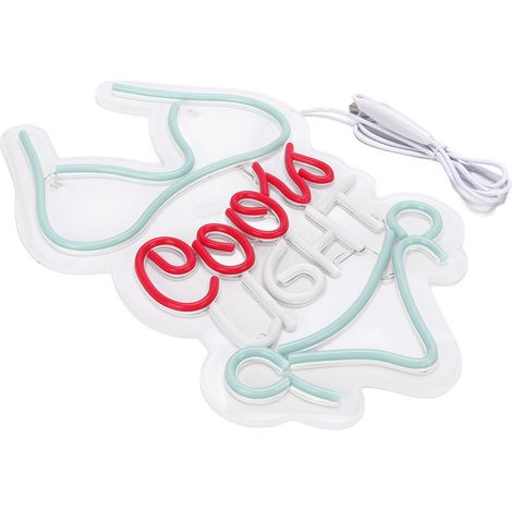 Enseigne lumineuse murale néon, silencieuse, avec câble USB, multifonctionnelle, à LED, pour la décoration de bureaux et bars. (1/5)