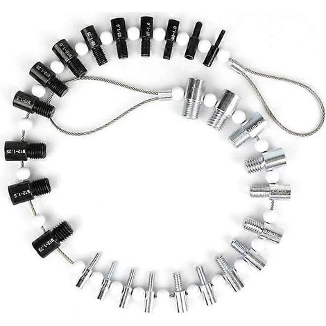 Testeur de filetage compatible, inspecteur de boulons, d'écrous et de vis, 26 types de jauges et outils pour filetage mâle/femelle (1/5)