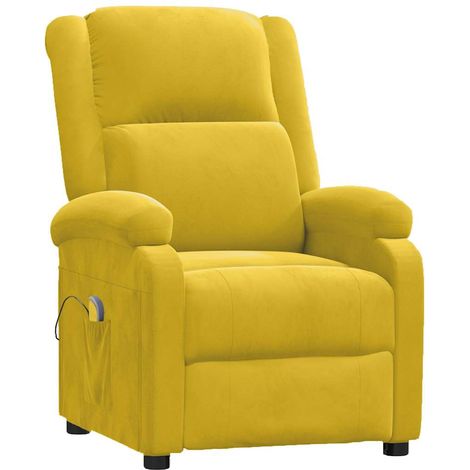 Maison Exclusive - Fauteuil de massage Jaune Velours (1/5)