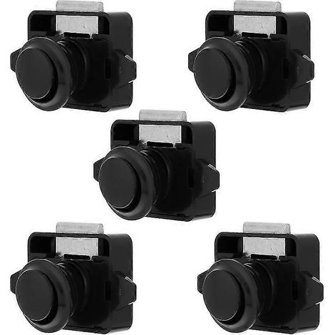 Lot de 5 loquets à bouton-poussoir pour portes de placard, caravanes, camping-cars et autres véhicules de loisirs. (1/3)