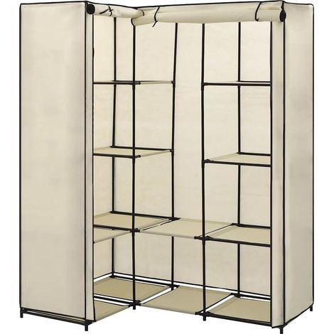 Maison Exclusive - Eckkleiderschrank Creme 130 x 87 x 169 cm (1/5)