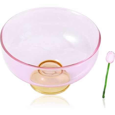 Glas-Salatschüssel – Pasta- und Dessertschüssel – Obstschale mit Messlöffel – Spülmaschinenfest – 1 Stück (1/5)