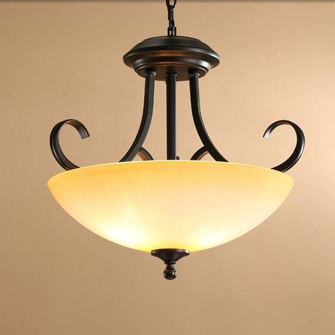 Plafonnier Tête unique américain pastorale métal fer chaîne lustre réglable Vintage verre suspension étude salon restaurant café Villa plafonnier décoratif E27 Edison Luminaire encastré (1/5)