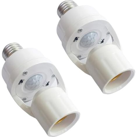 Adaptateur de douille E27 avec détecteur de mouvement PIR intelligent, induction radar, allumage/extinction automatique et détection infrarouge réglable (1/5)