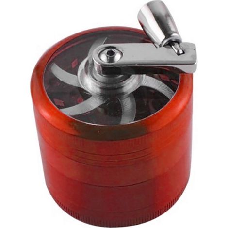Handkurbel-Gewürzmühle, einfache manuelle Bedienung, kompakt, aus Zinklegierung, leicht zu reinigen, ideal für Küche und Haushalt, Rot (1/5)