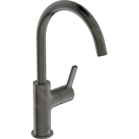 Robinet de lavabo IS JOY, avec bec mobile, sans vidage, longueur du bec 169 mm, Gris Magnétique (1/4)