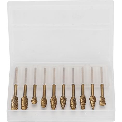 Ortviai Fichier rotatif en acier au tungstène – 10 pièces, tige de 3 mm, longueur de lame 6 mm, double rainure (1/5)