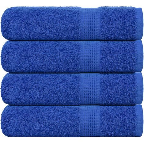 Serviettes de douche FROGN, lot de 4, bleues, 70 x 140 cm, 360 g/m²