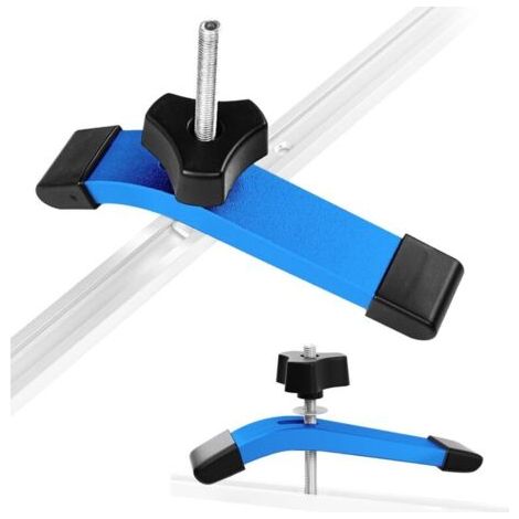 2 Pièces Ensembles Serre Joint Rail de Guidage de Type T, Alliage d'aluminium M8 Pinces à Fente en T pour établi de Serrage et à Dégagement Rapide, Pince de Compression Stable et Flexible
