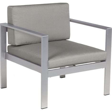 Pratica poltrona da giardino con cuscino in alluminio anodizzato grigio scuro Salerno