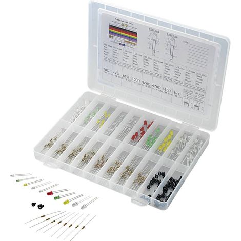 TRU COMPONENTS STD-LEDS Assortimento LED Rosso, Verde, Giallo, Blu, Bianco Rotondo 3 mm, 5 mm