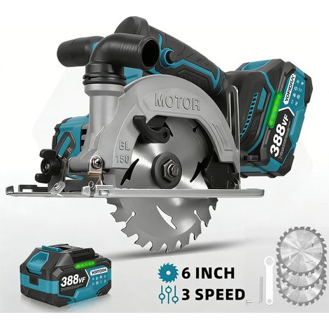 SIENTICE Scie circulaire miniature sans balais, scie électrique sans fil de 6 pouces avec 1 batterie, idéale pour le travail du bois, le bricolage (1/5)