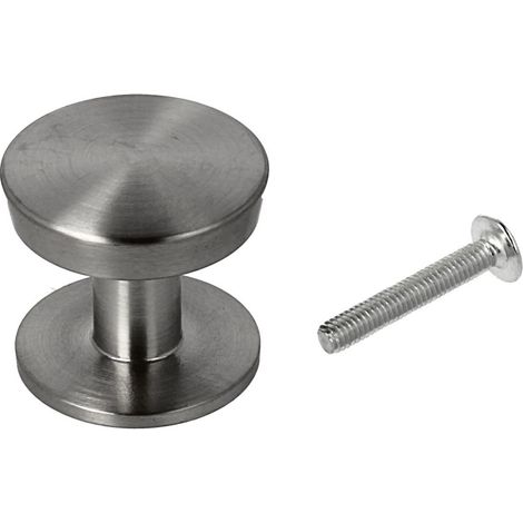 Möbelknopf Schubladenknopf Schrankknopf Milwaukee Edelstahl matt gebürstet ø 30mm (1/4)