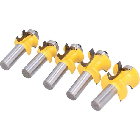 5 fraises à queue en carbure de 12 mm pour arrondir et fraiser les bords dans les projets de menuiserie de bricolage (1/5)