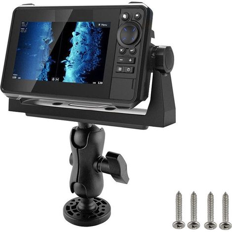 Support de montage rotatif à 60 degrés pour sondeur de pêche, plaque de pré-assemblage pour support GPS, support pour sondeur de pêche de yacht, accessoires pour sondeur de pêche, nylon noir. (1/3)