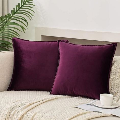 Paquete de 2 fundas de cojín cuadradas decorativas de terciopelo suave, fundas de cojín suaves de color liso, adecuadas para sofás y camas, 20 pulgadas x 20 pulgadas.