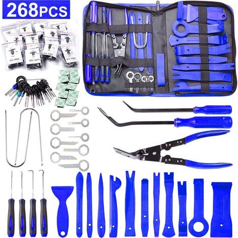 268-teiliges Multifunktionswerkzeug-Set – POM-Nylon-Werkzeuge zum Entfernen von Türverkleidungen und Autoradios – Inklusive Aufbewahrungstasche (1/5)