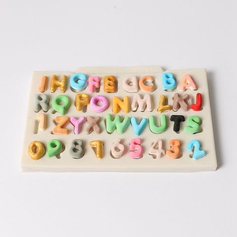 Silikon-Kuchenform mit englischen Großbuchstaben und Zahlen, DIY-Gebäckdesign-Werkzeug (1/3)