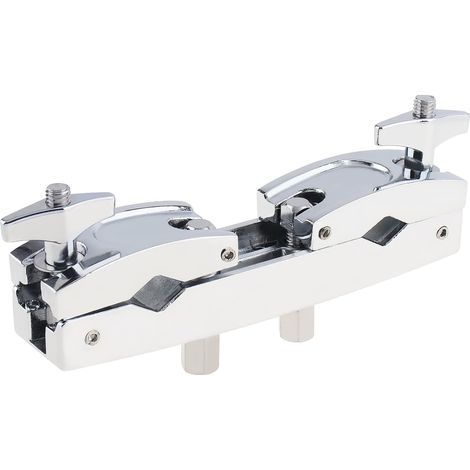 Supporto per piatti regolabile in acciaio inox con morsetti multipli per supporti e supporti per piatti per batteria, doppio morsetto argentato