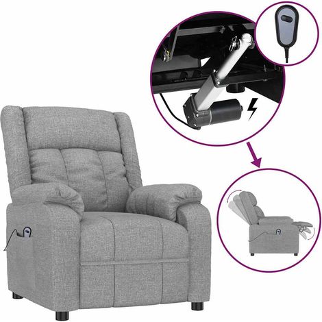 Maison Exclusive - Relaxsessel Elektrisch Hellgrau Stoff (1/5)