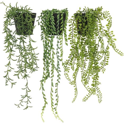 Plante succulente retombante artificielle 40/60cm lot de 3 (1/4)