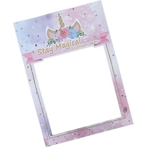 Cadre photo en papier portable pour fête sur le thème des licornes (1/5)