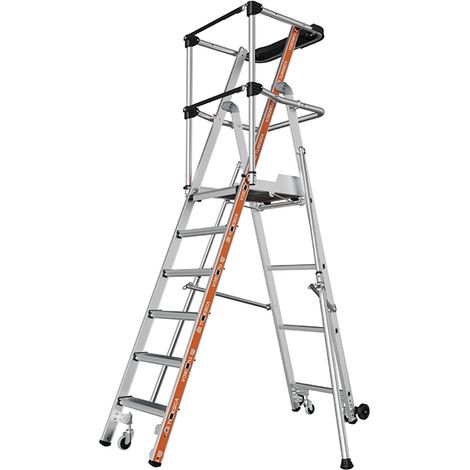 Escabeau PIRL 6 marches - Hauteur max. de travail 3,40m - 2274116 (1/5)