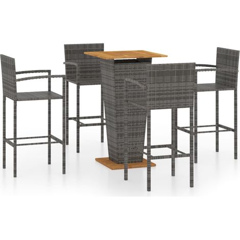 Set da bar da giardino 5 pz grigio 020013408