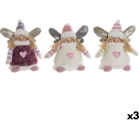 Décorations de Noël DKD Home Decor Multicouleur Elfe 13 x 10 x 18 cm (3 Unités)