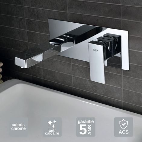 Robinet Mitigeur Lavabo Encastré Salle de Bain chromé – Anti-Calcaire – Design moderne - SUIZA IMEX (1/4)
